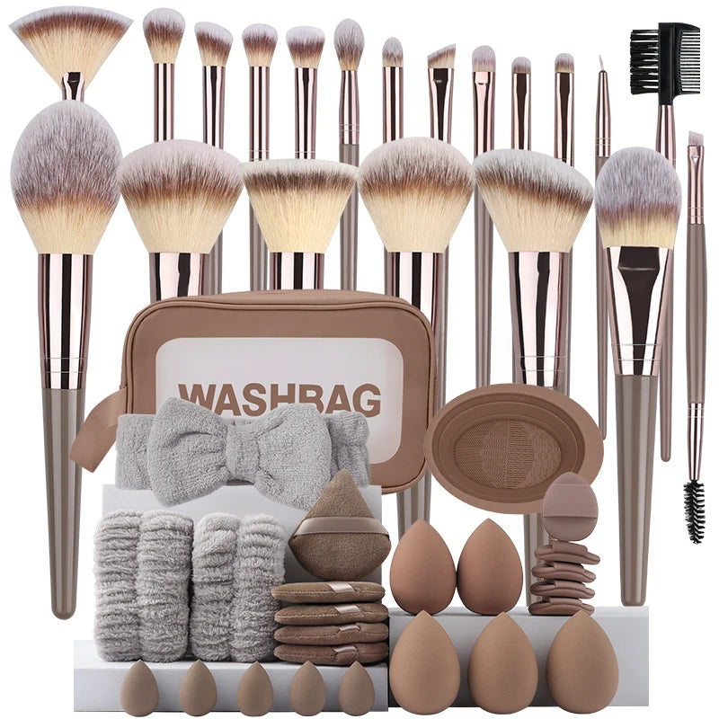 Professional Makeup Brush Set - 3-20 Pieces Premium Soft Goat Hair &