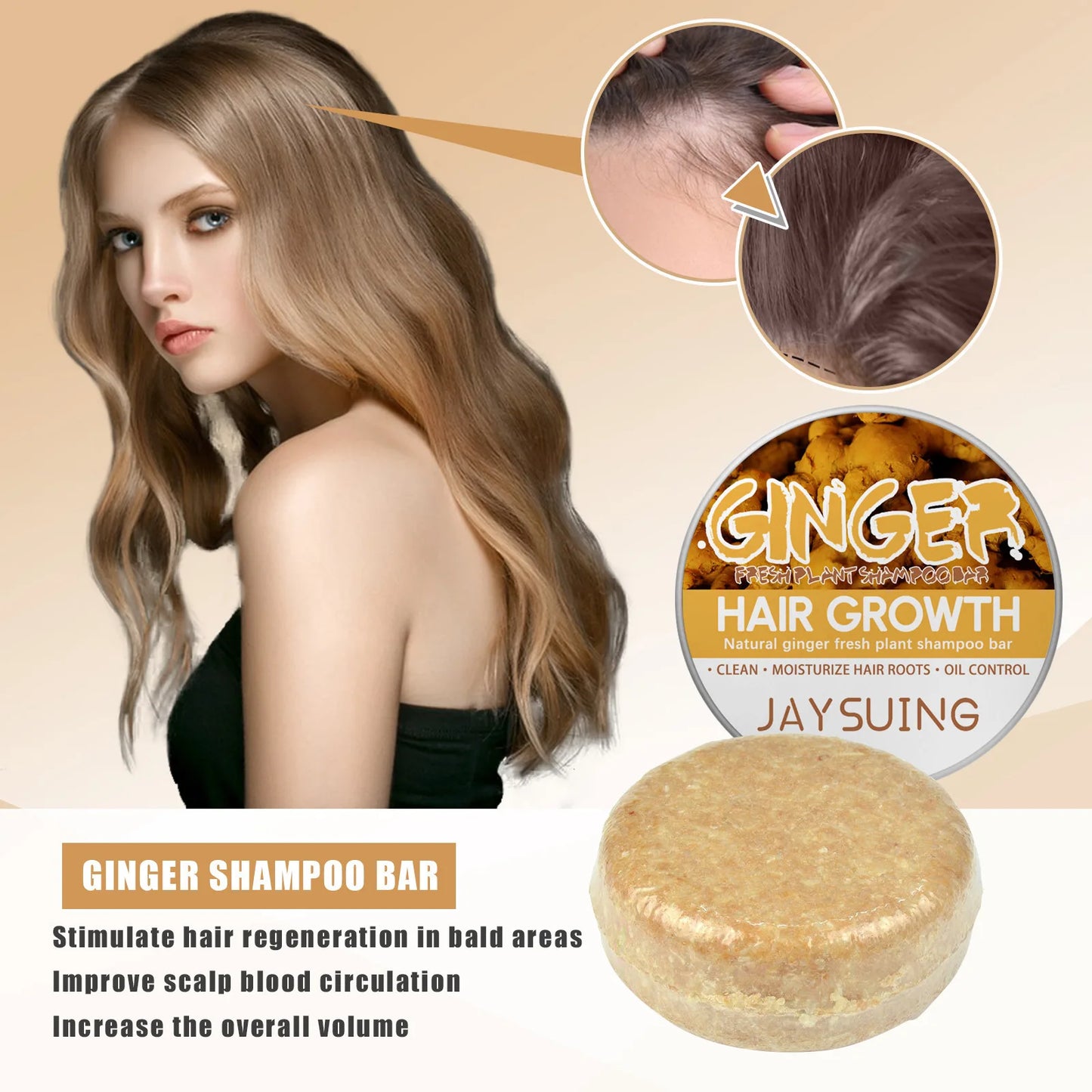 Natural Ginger Shampoo Soap - Hair Loss Prevention & Dandruff Control