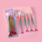 Mermaid Gradient Makeup Brush Set - 4 Piece Professional Cosmetic Kit