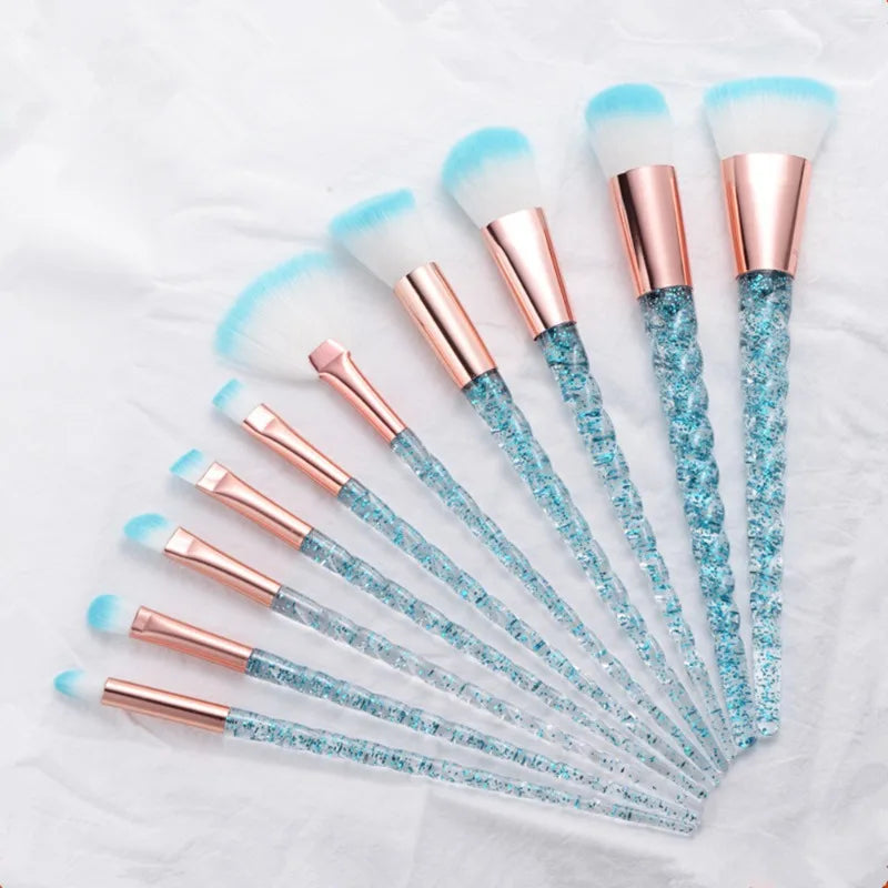 Professional Unicorn Makeup Brush Set - 10 Piece Collection