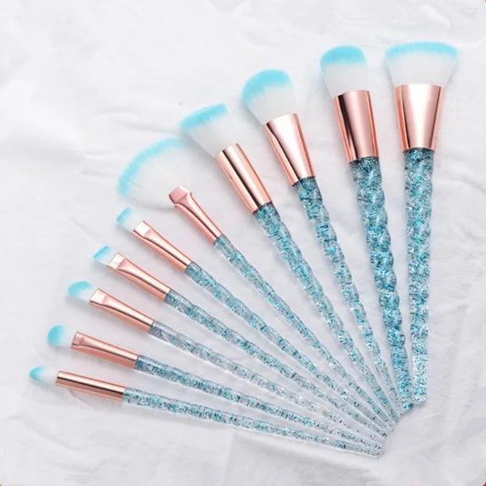 Professional Unicorn Makeup Brush Set - 10 Piece Collection