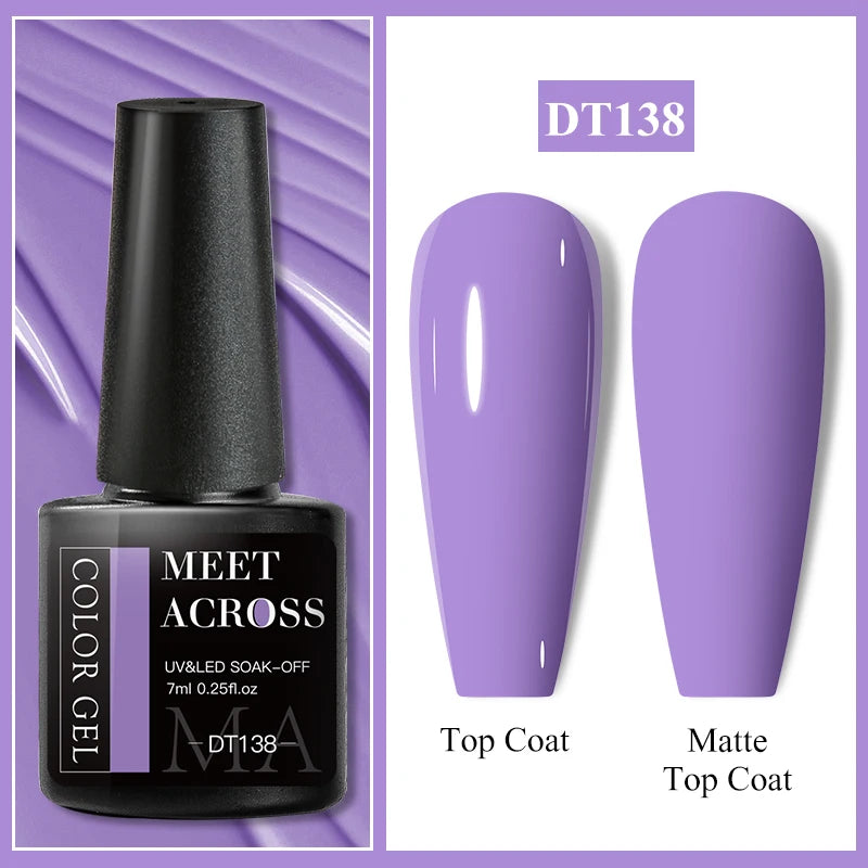 MEET ACROSS Wine Red Gel Nail Polish - 7ml Long-Lasting French Manicure
