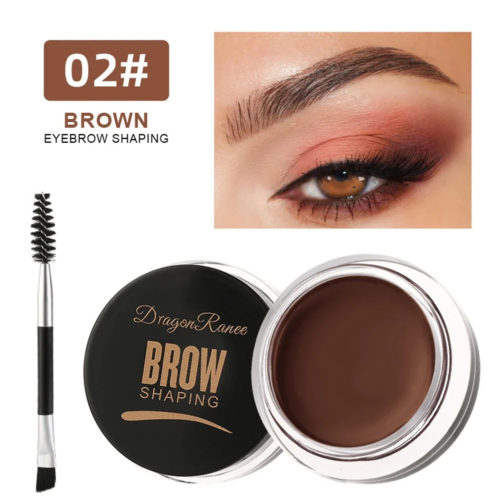 Matte Brown Black Eyebrow Cream - 3D Natural Tint Waterproof Gel Wax