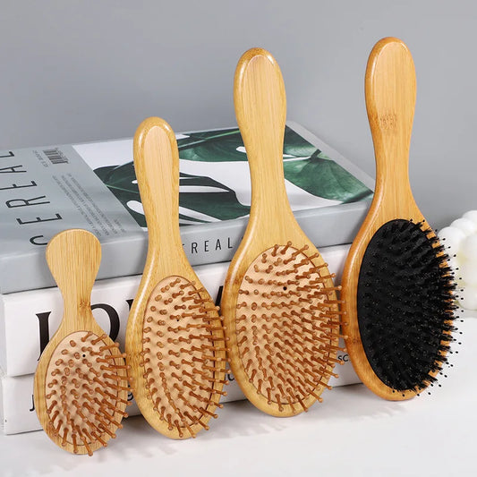 New Sdottor Wooden Bamboo Hair Brush Air Massage Comb Anti-static Scalp Combs
