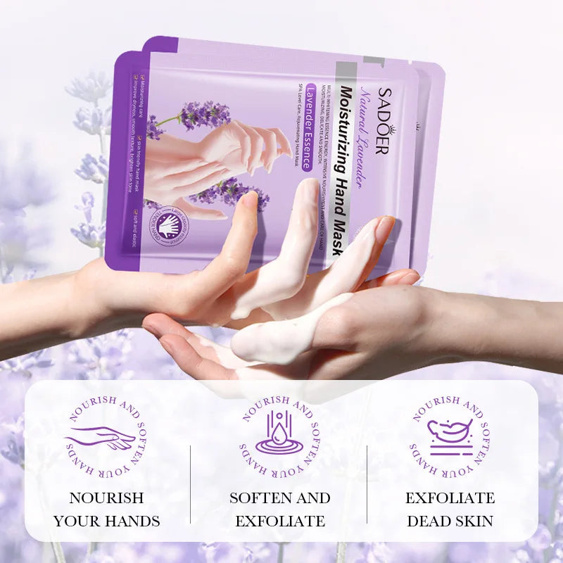 Lavender Moisturizing Hand Mask Gloves - 5 Pack