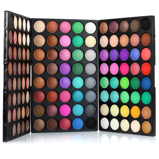 Professional 120 Color Eyeshadow Palette - Glitter, Shimmer & Matte Finish for