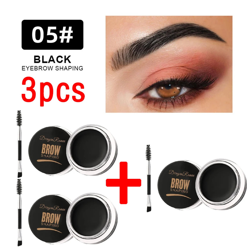 Matte Brown Black Eyebrow Cream - 3D Natural Tint Waterproof Gel Wax
