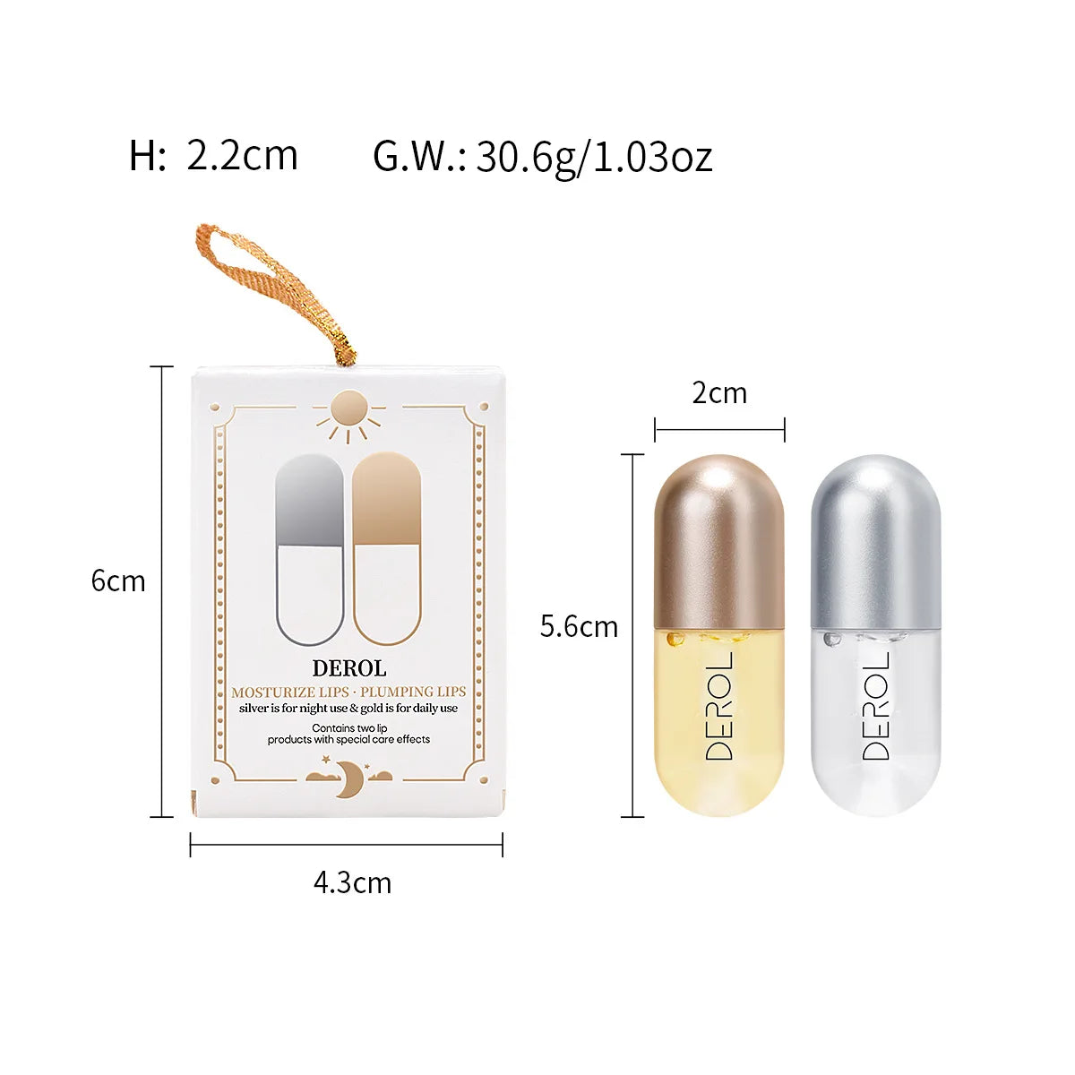 Natural Lip Plumper with Ginger & Peppermint - Day & Night Moisturizing Treatment