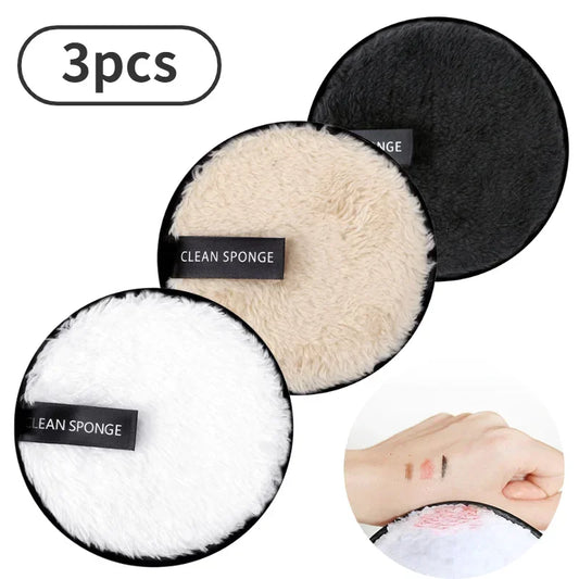 Reusable Makeup Remover Pads - Microfiber Cotton Wipes (3-Piece Set)