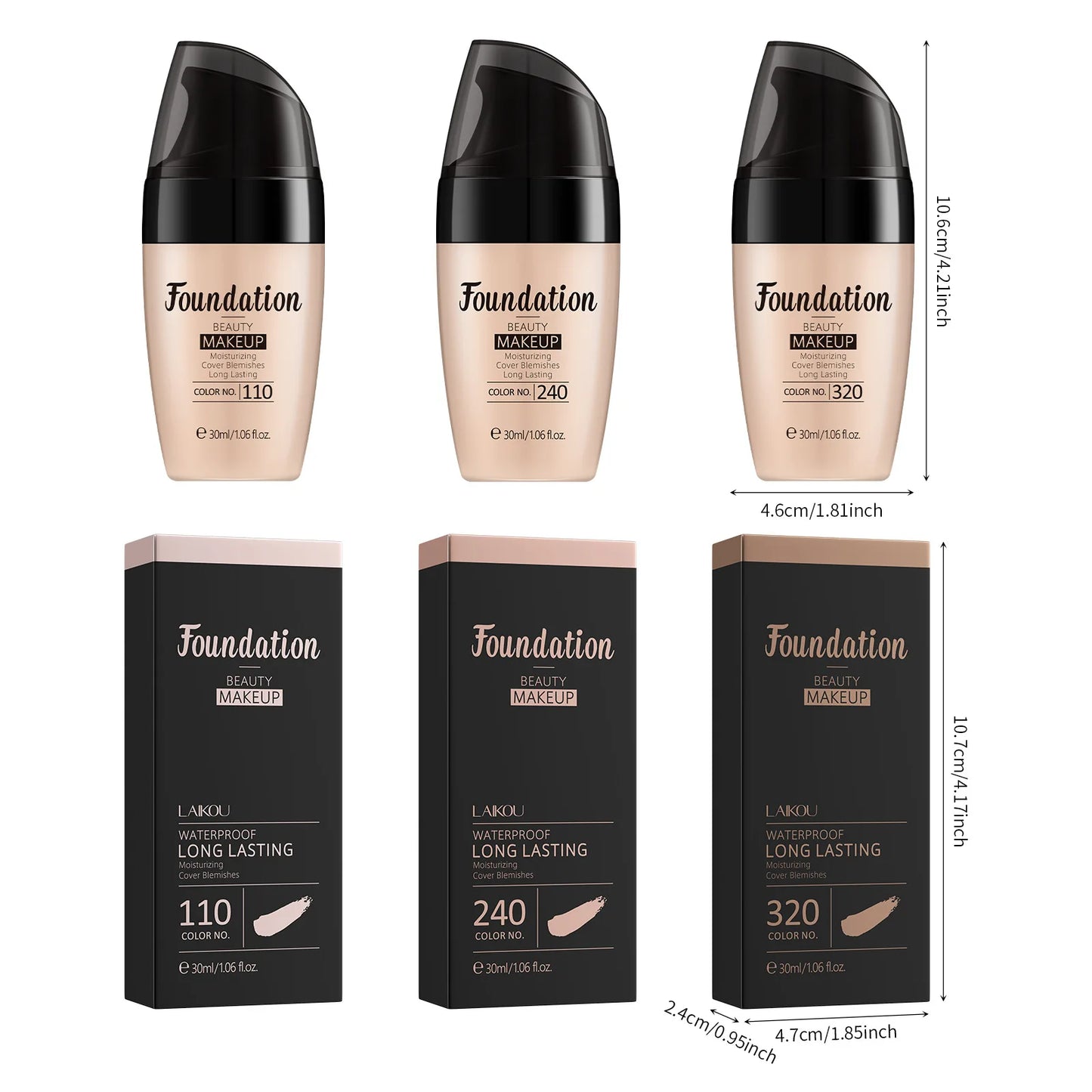 Liquid Foundation - Multiple Shades Hydrating Natural Finish 30ml