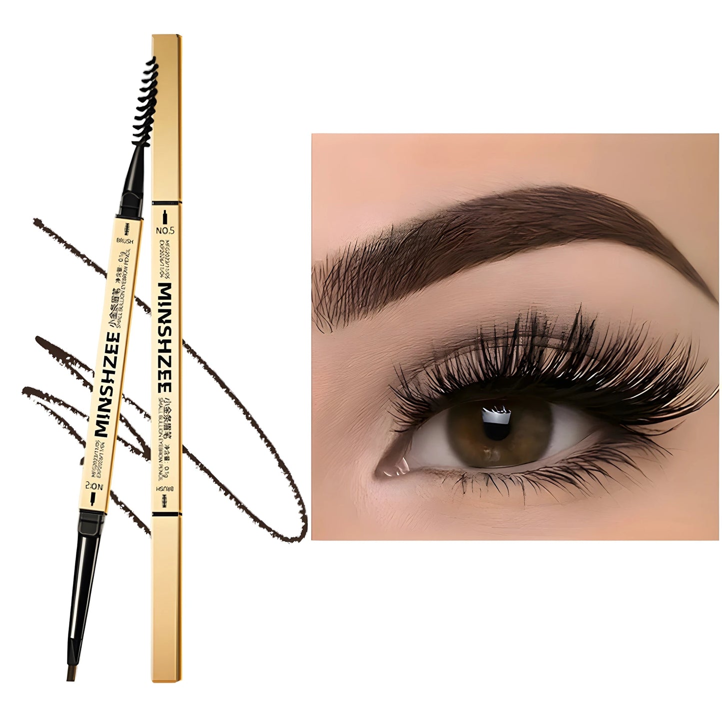 Waterproof Matte Eyebrow Pen - Double Head Long Lasting Brown with Brush