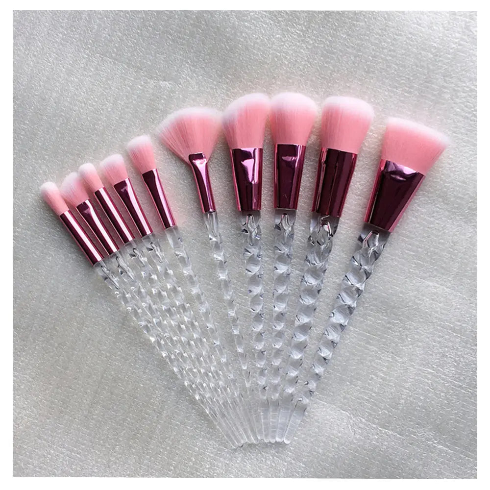 Professional Unicorn Makeup Brush Set - 10 Piece Collection