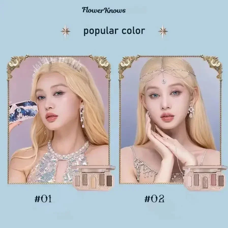 Flower Knows Moonlight Mermaid Eyeshadow Palette - 8 Color Matte & Shimmer