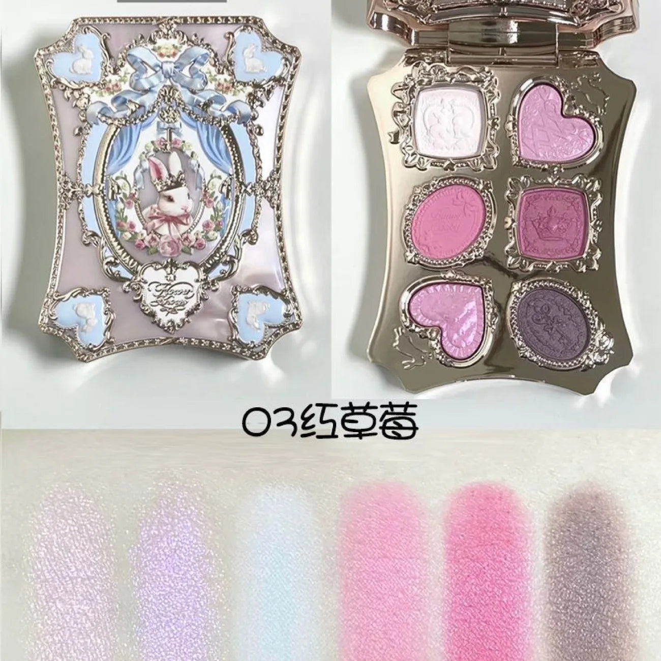Flower Knows Strawberry Cupid Collection - Multi-Use Face Palette with Blush, Eyeshadow, Highlighter & Bronzer