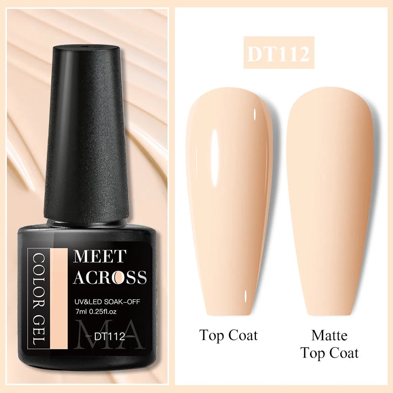 MEET ACROSS Wine Red Gel Nail Polish - 7ml Long-Lasting French Manicure