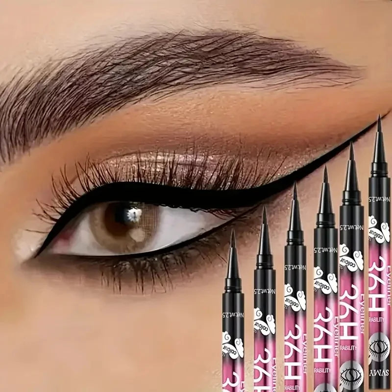 Waterproof Black Eyeliner Pencil Set - Long-Lasting Smudge-Proof Eye Makeup