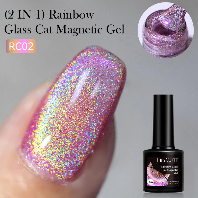 LILYCUTE 5ML Reflective Glitter Liner Gel Polish Nail Art Champagne Sparkling Lines