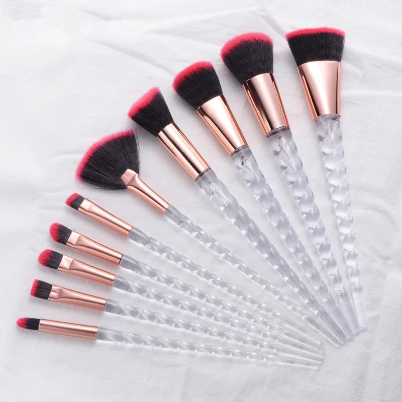 Professional Unicorn Makeup Brush Set - 10 Piece Collection