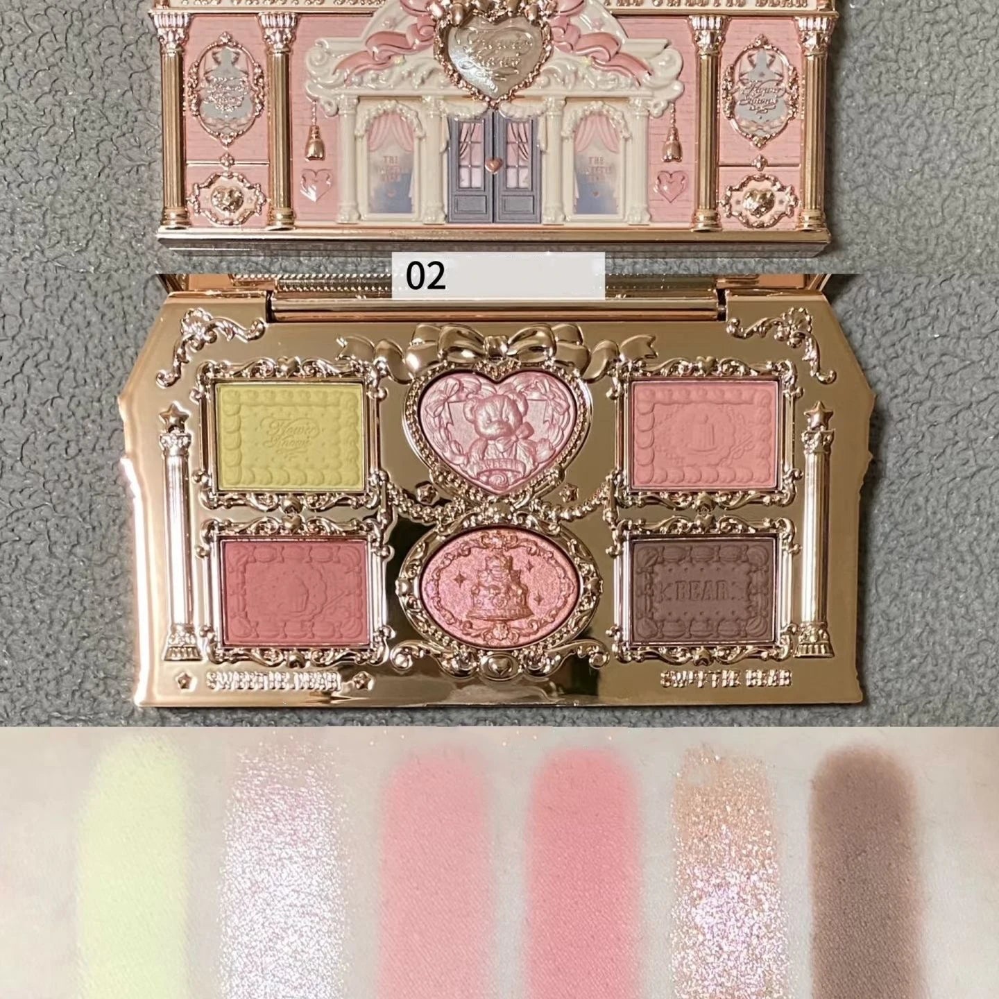 Flower Knows Strawberry Cupid Collection - Multi-Use Face Palette with Blush, Eyeshadow, Highlighter & Bronzer