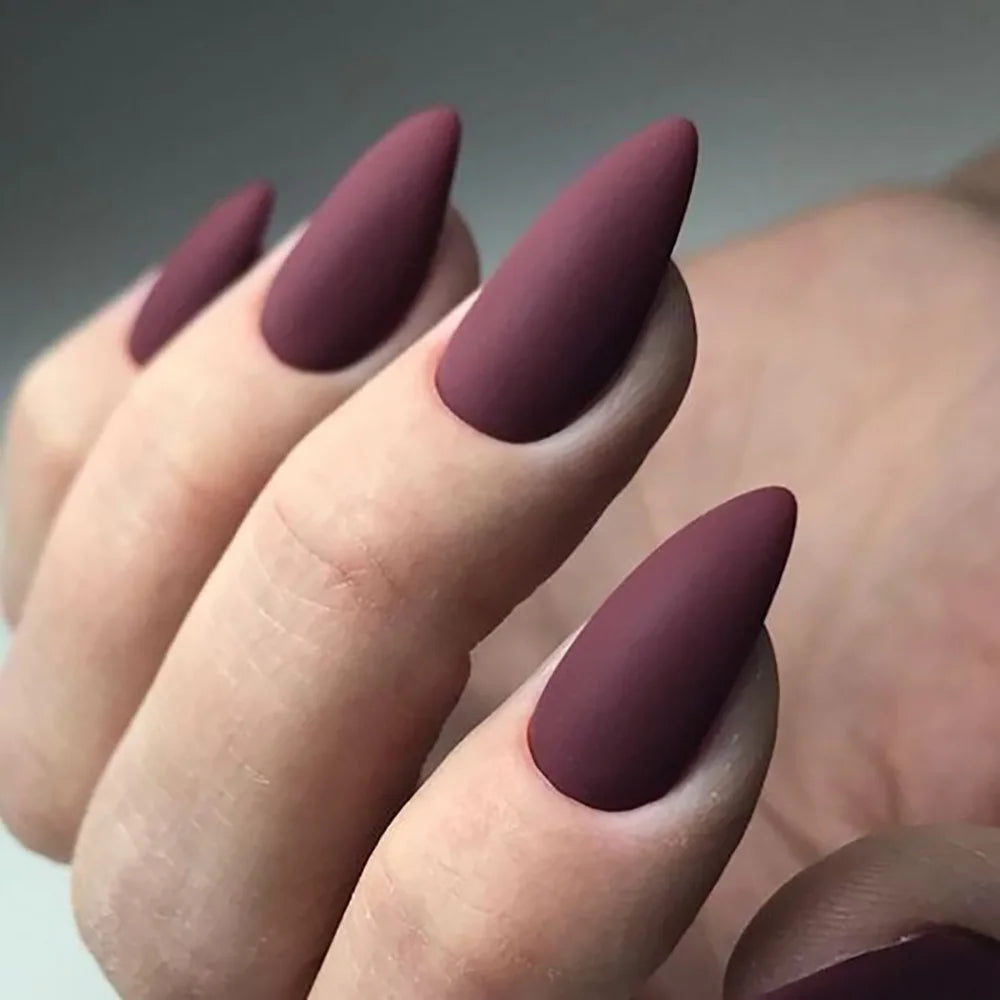 Matte Almond Press-On Nails - 24 Piece Set