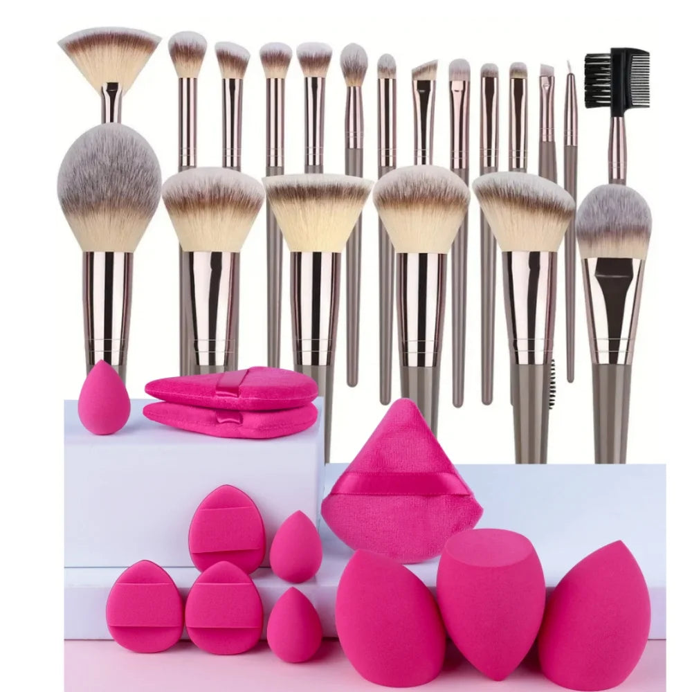 Professional Makeup Brush Set - 3-20 Pieces Premium Soft Goat Hair &