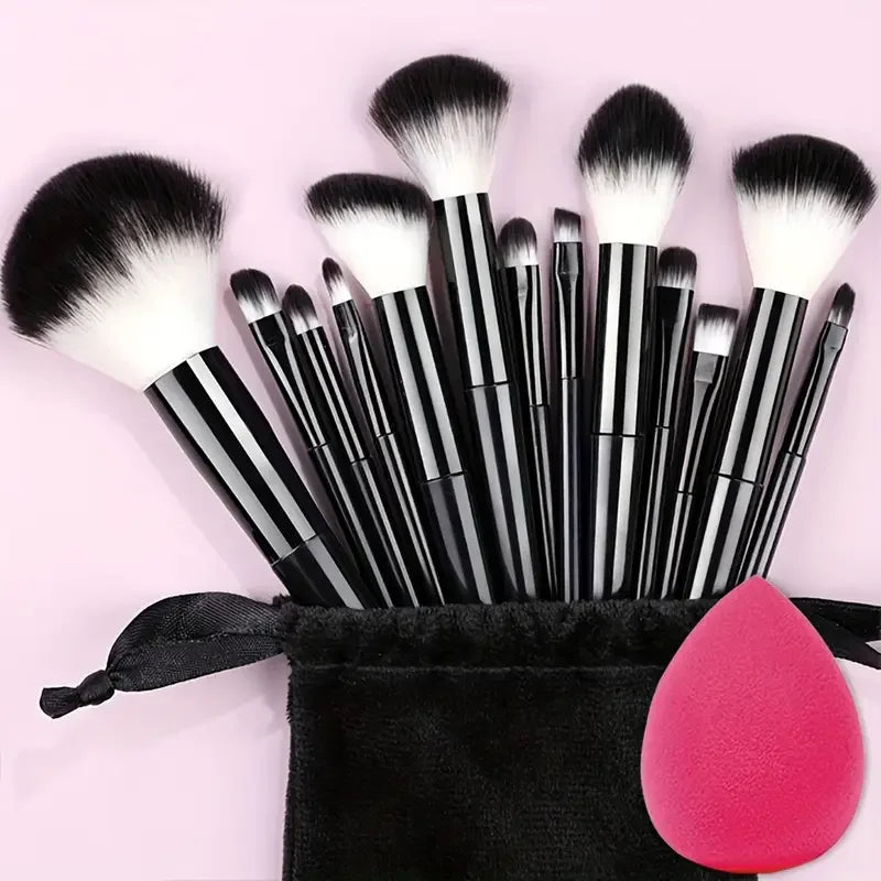 Professional 13-Piece Makeup Brush Set with Soft Synthetic Bristles