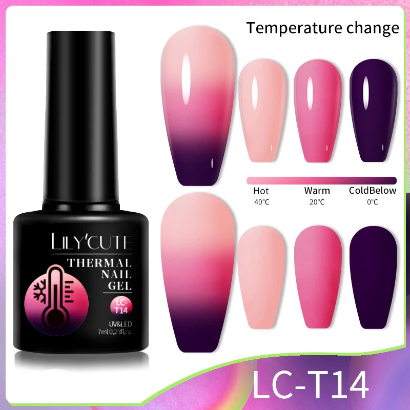 LILYCUTE Thermal Gel Nail Polish 7ml - Temperature Color Changing UV LED