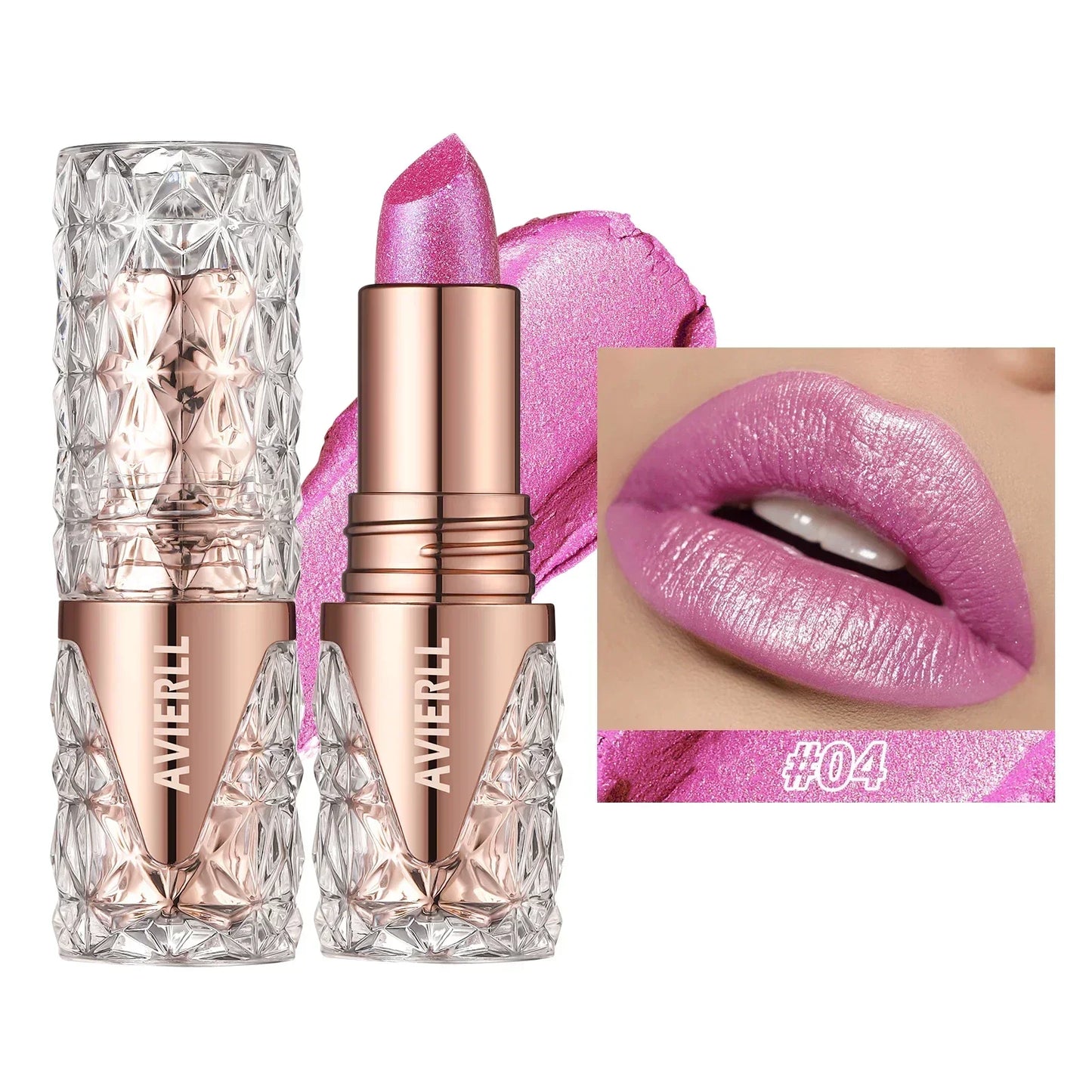 XMSJ Quicksand Gold Glitter Lipstick - Moisturizing Long-Lasting Waterproof Lip Color 3.8g