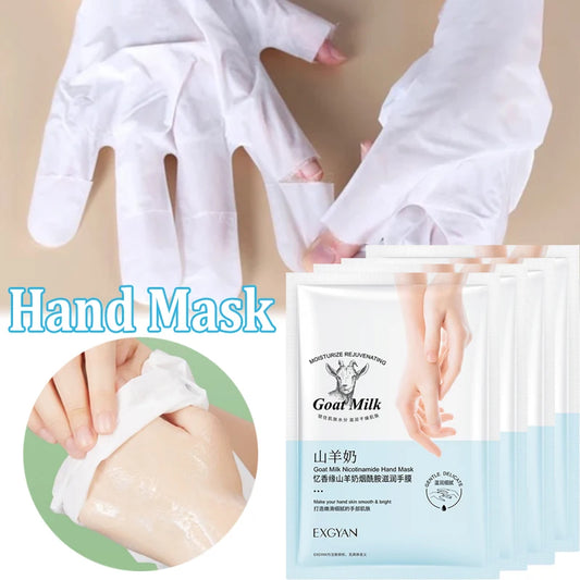 Goat Milk Hand Mask - Moisturizing & Nourishing Treatment (5 Pairs)