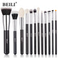 BEILI Professional Makeup Brush Set - 30 Piece Natural Hair Collection