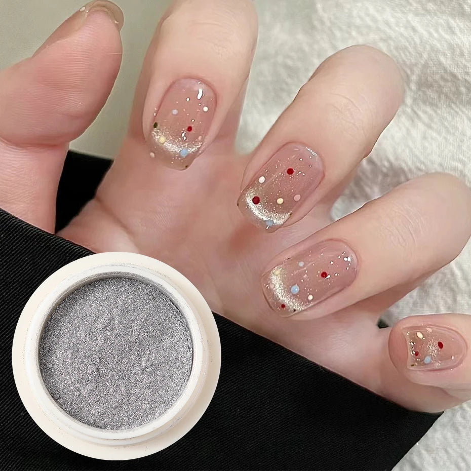 Aurora Cat Eye Magnetic Nail Powder - Chrome Pigment & Chameleon Effect Glitter
