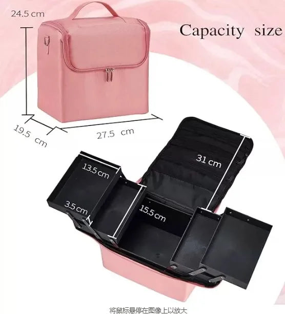 Multi-Layer Waterproof Nail Art & Makeup Tool Box - Professional Beauty Storage