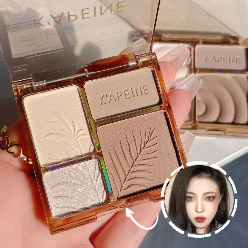 4 Colors Brown Blush Highlighter - Waterproof Long-Lasting Matte Contour