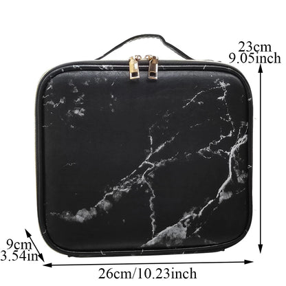 Marble Waterproof PU Cosmetic Bag - Professional Desktop & Travel Organizer