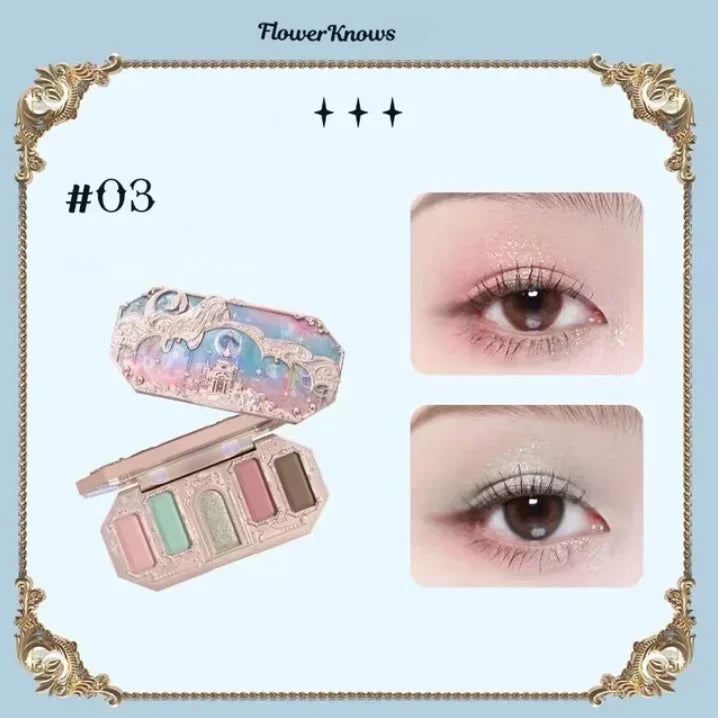 Flower Knows Moonlight Mermaid Eyeshadow Palette - 8 Color Matte & Shimmer