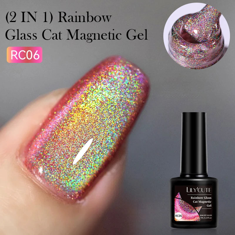 LILYCUTE 5ML Reflective Glitter Liner Gel Polish Nail Art Champagne Sparkling Lines