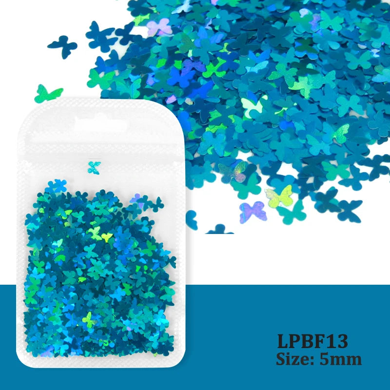 Holographic Nail Art Glitter - Laser Star & Butterfly Sequins (2g)