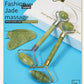 Natural Jade Stone Gouache Scraper Face Roller Gua Sha Massager for Face Body Massage Set Anti-Wrinkle Beauty Relaxation Tool