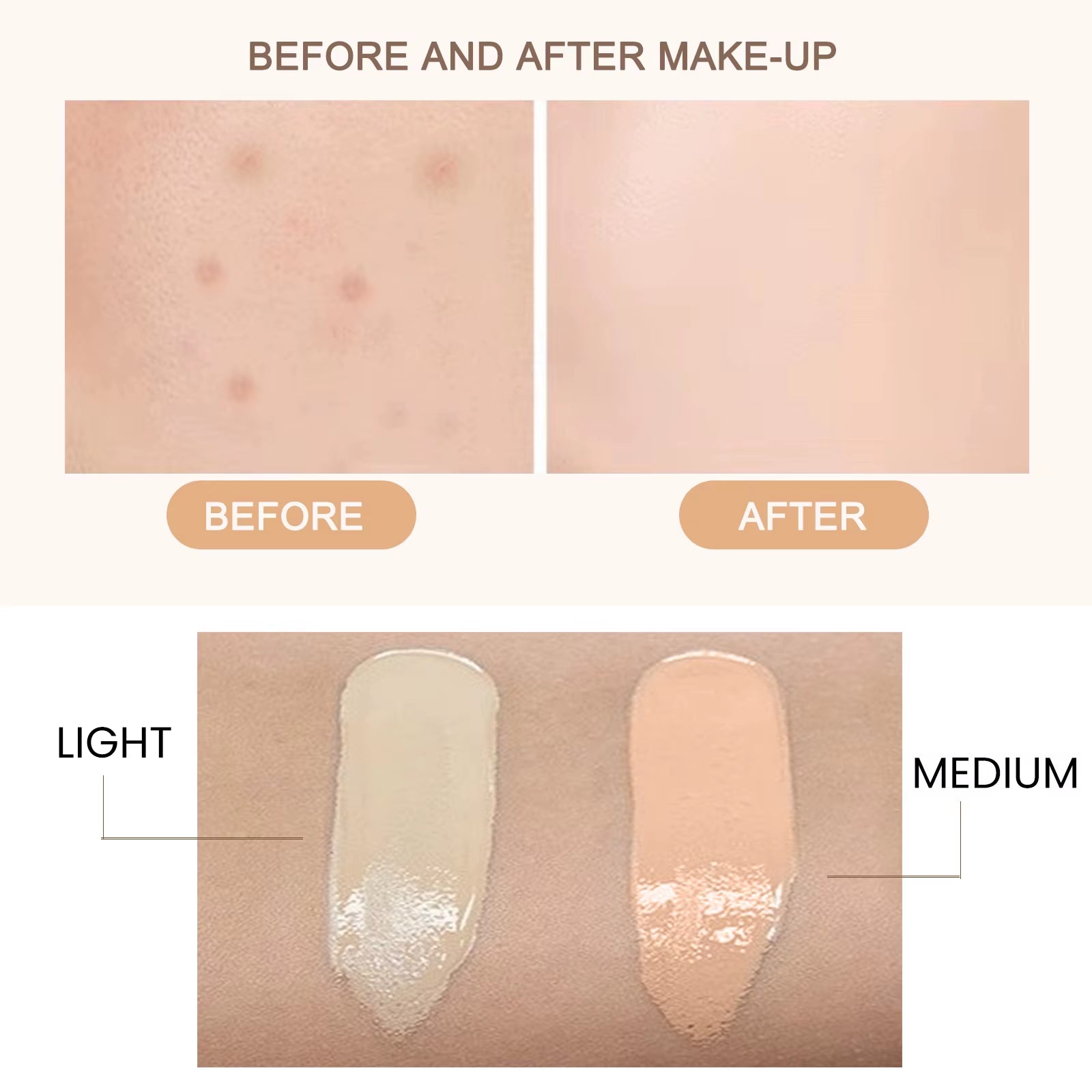 1/2/3Pcs CC Cream Foundation Waterproof Brighten Moisturizing Foundation Concealer Oil-Control Sunscreen Spf 50 Makeup Product