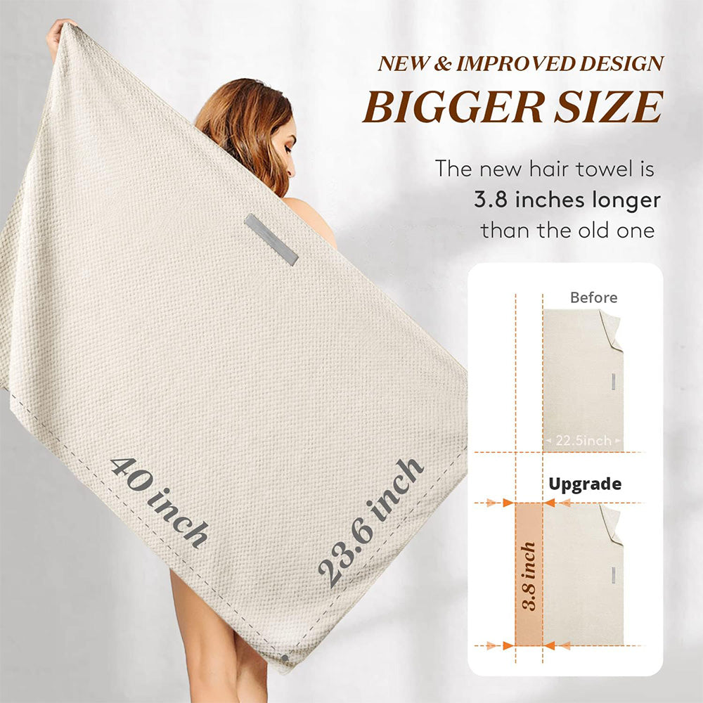 Ultra-Absorbent Premium Coral Velvet Microfiber Hair Towel Wrap with Secure Elastic Band
