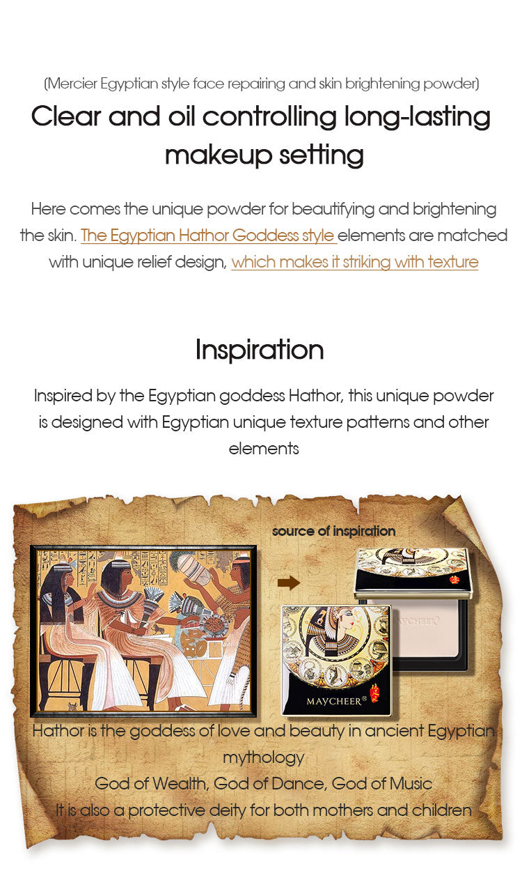 Egyptian Style Relief Setting Powder | Long-Lasting Oil Control & Skin Brightening Concealer