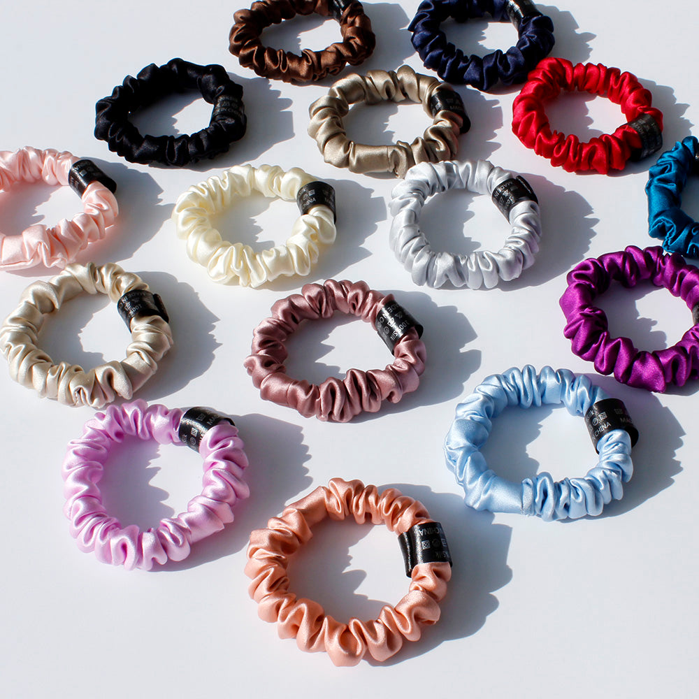 Premium 100% Pure Mulberry Silk Anti-Breakage Traceless Hair Scrunchie Tie for Women