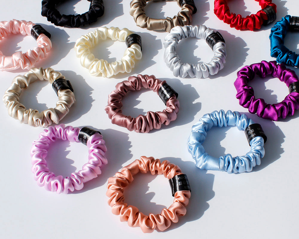 Premium 100% Pure Mulberry Silk Anti-Breakage Traceless Hair Scrunchie Tie for Women