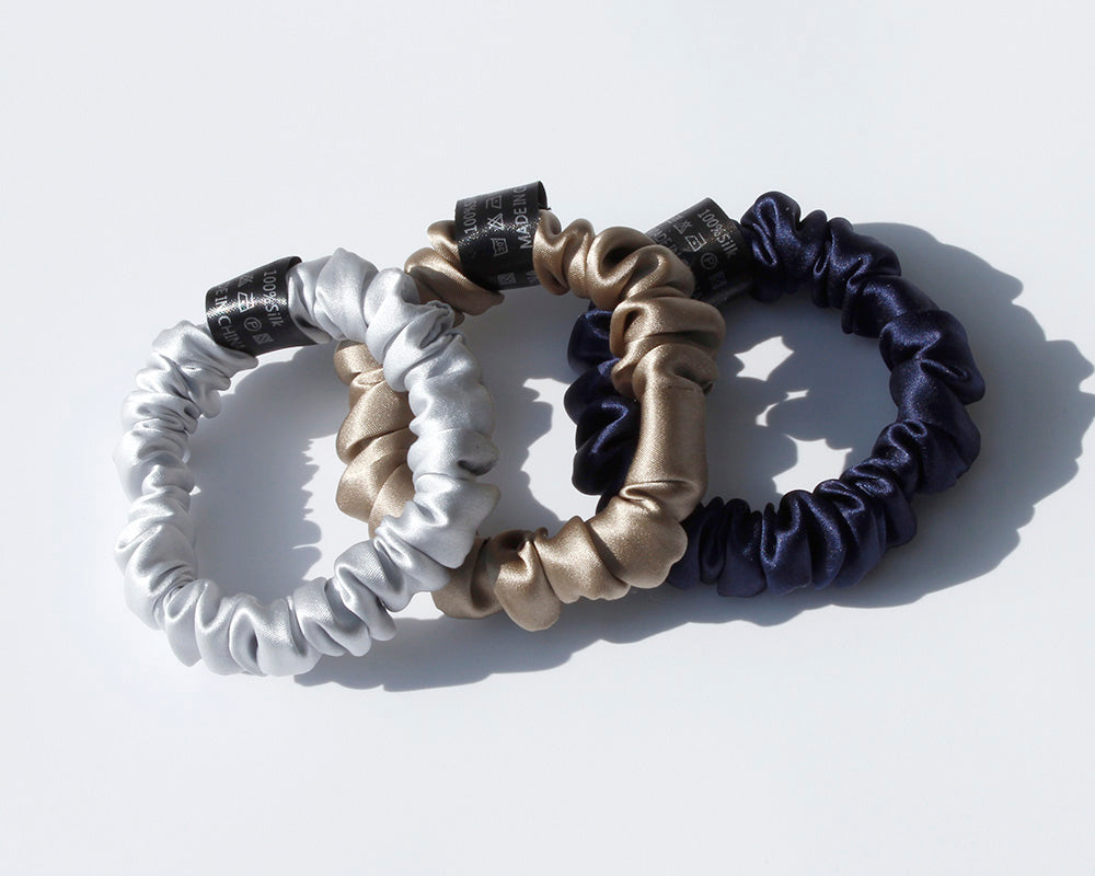 Premium 100% Pure Mulberry Silk Anti-Breakage Traceless Hair Scrunchie Tie for Women