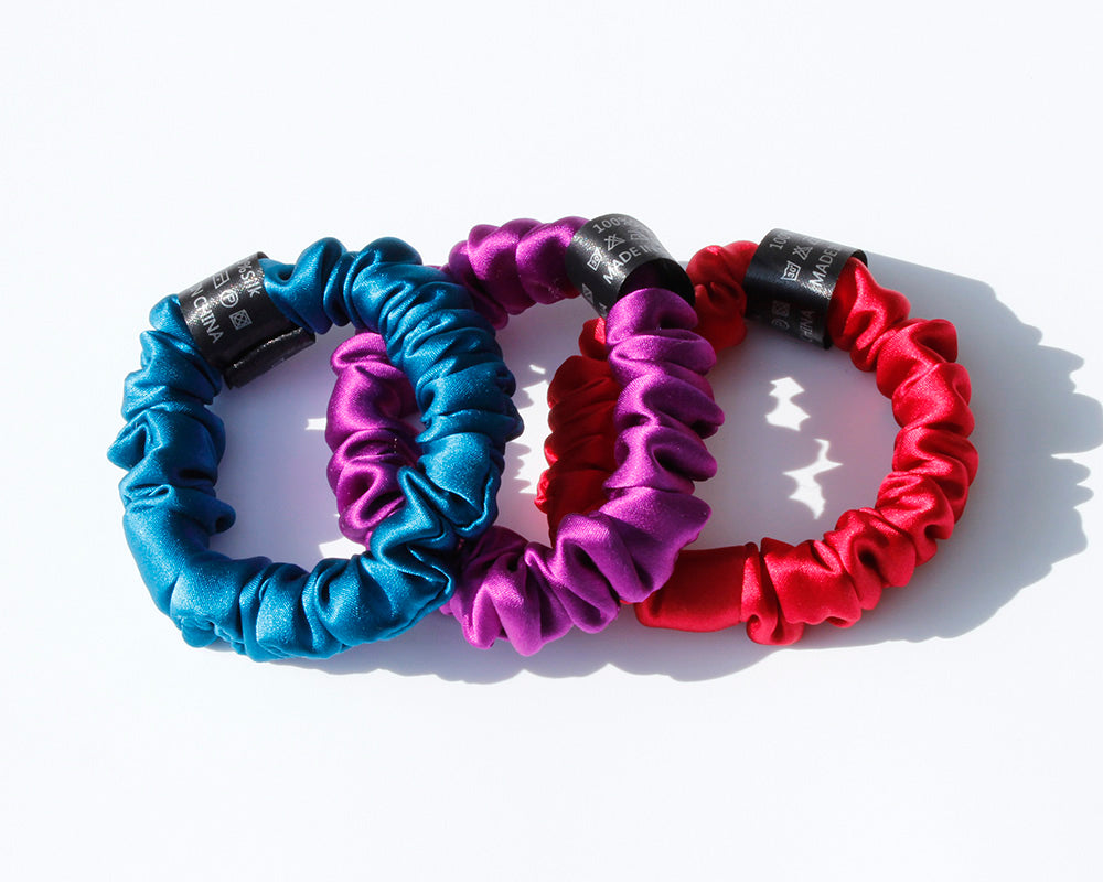 Premium 100% Pure Mulberry Silk Anti-Breakage Traceless Hair Scrunchie Tie for Women